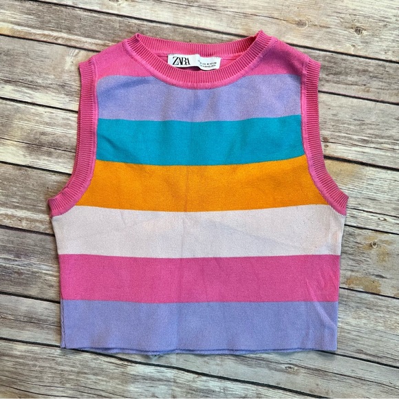 Zara Women’s Knit Sleeveless Crop Top - Picture 2 of 10
